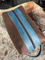 Blue/brown travel bag