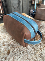 Blue/brown travel bag